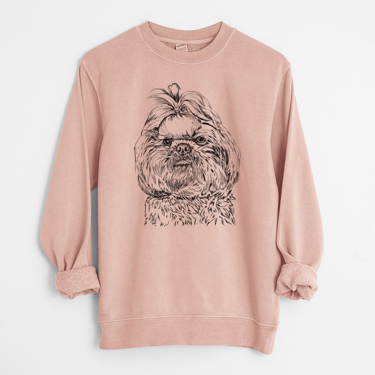 Bare Chewie the Shih Tzu - Unisex Pigment Dyed Crew Sweatshirt