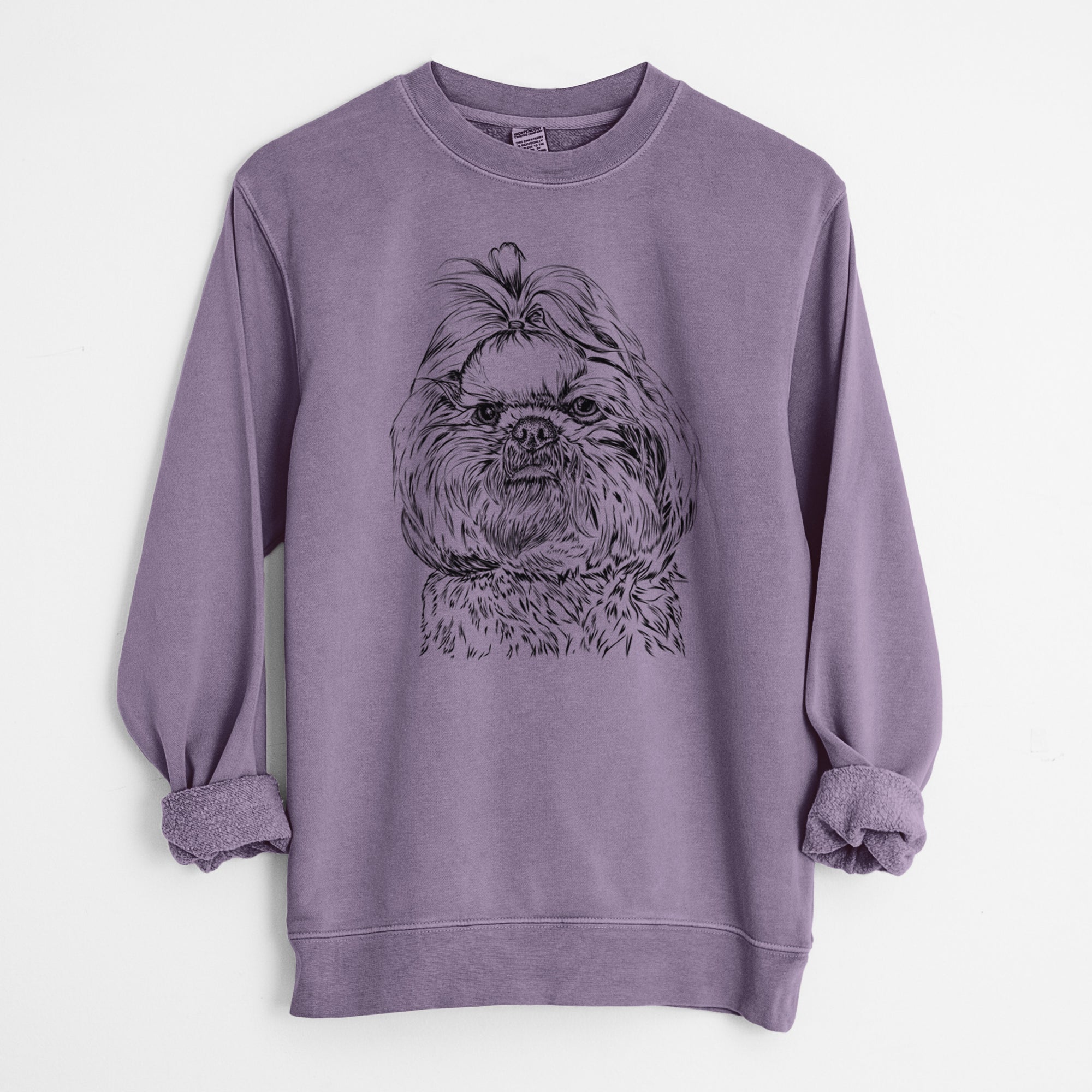 Bare Chewie the Shih Tzu - Unisex Pigment Dyed Crew Sweatshirt