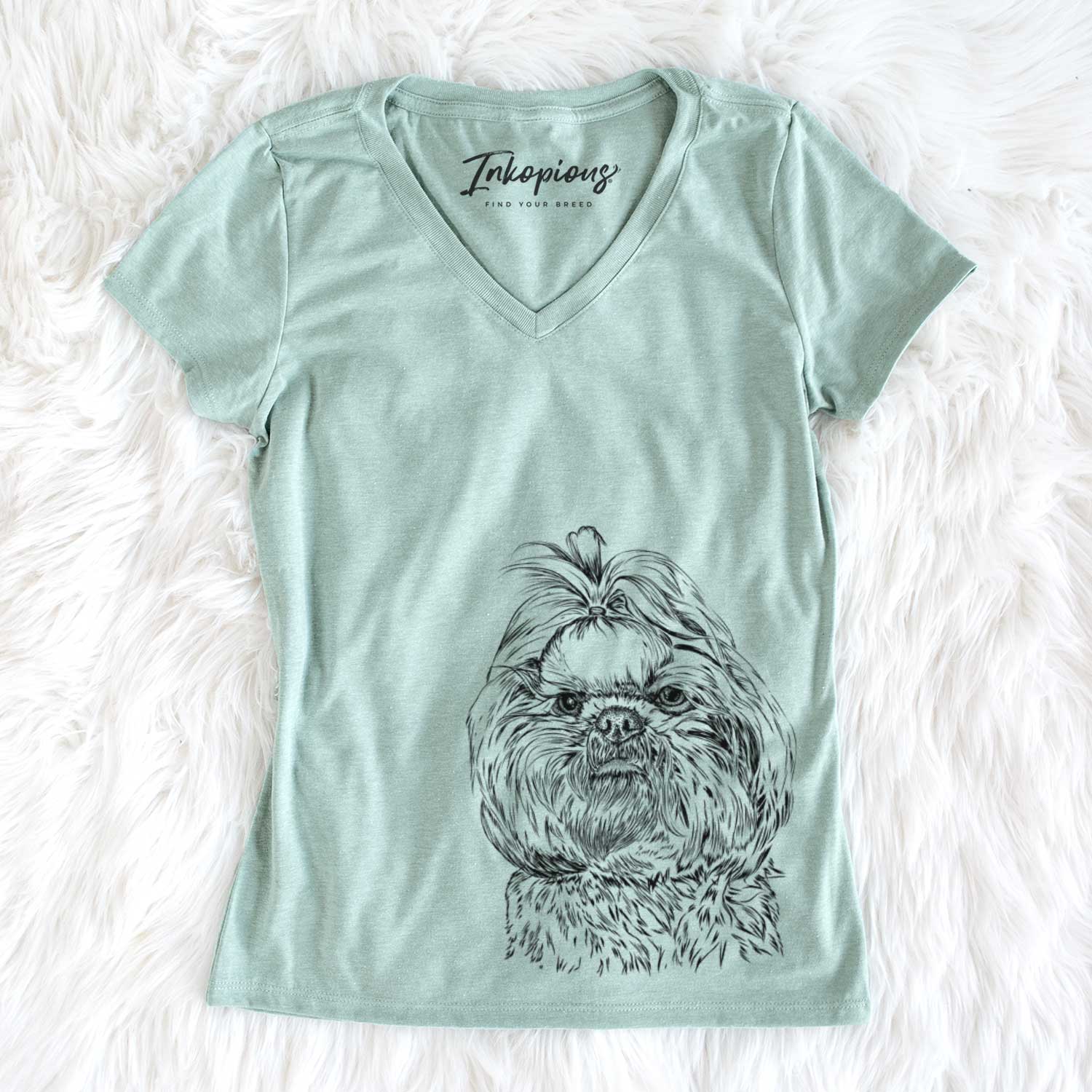 Bare Chewie the Shih Tzu - Women's V-neck Shirt