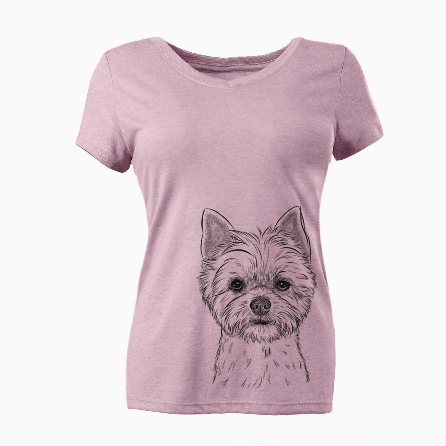 Bare Chewy the Yorkshire Terrier - Women's V-neck Shirt