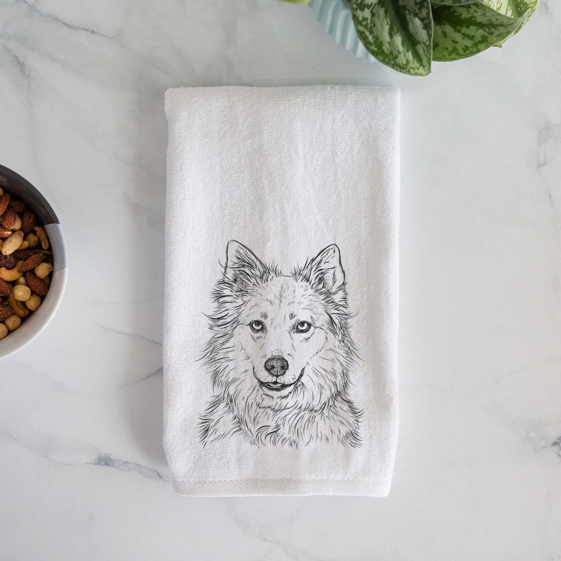 Chia the Samoyed Husky Mix Decorative Hand Towel