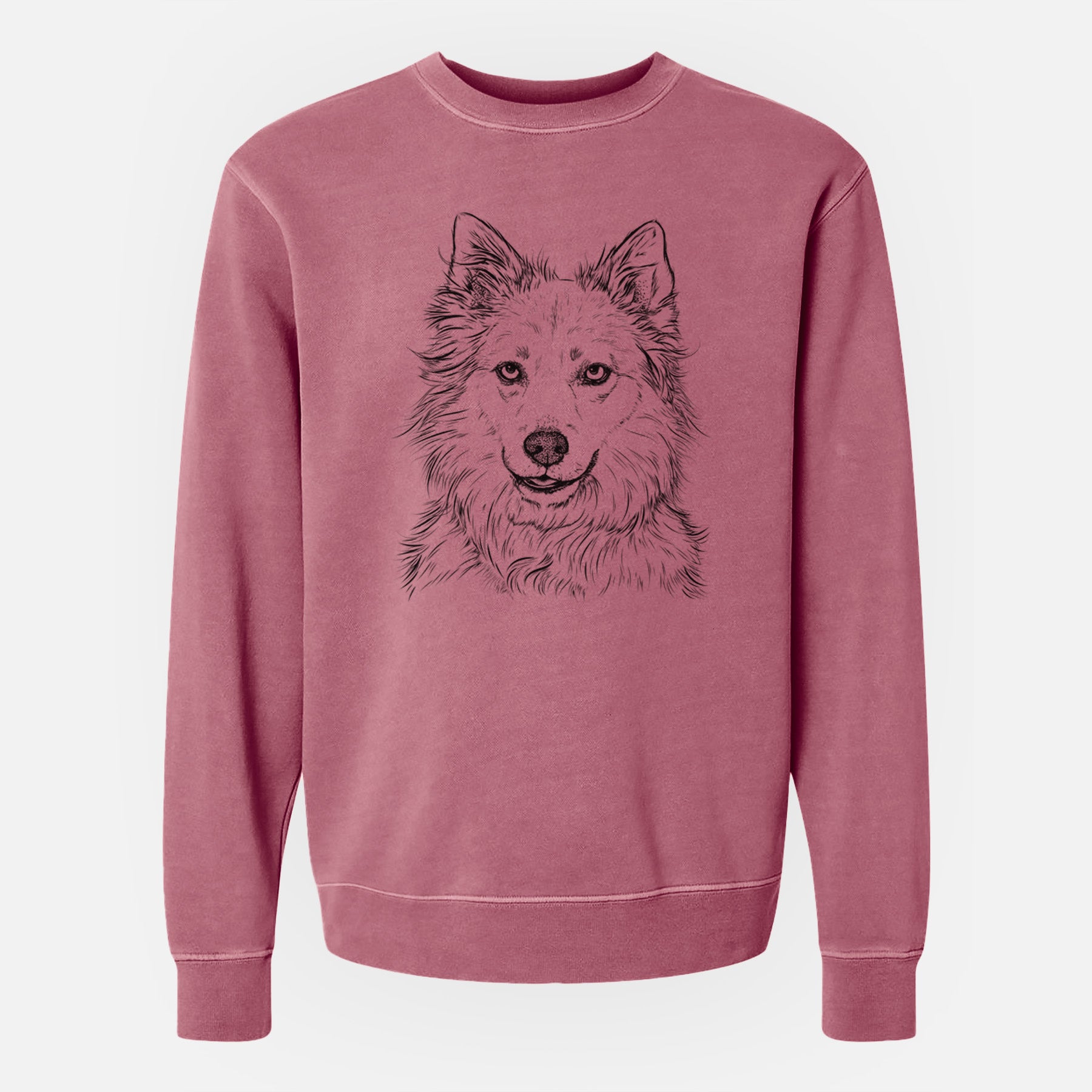 Bare Chia the Samoyed Husky Mix - Unisex Pigment Dyed Crew Sweatshirt