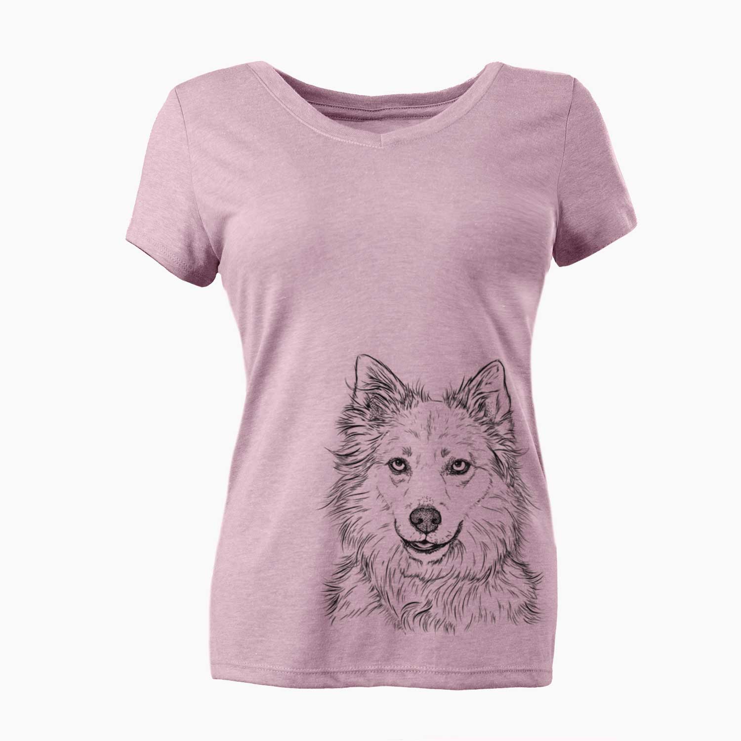 Bare Chia the Samoyed Husky Mix - Women's V-neck Shirt