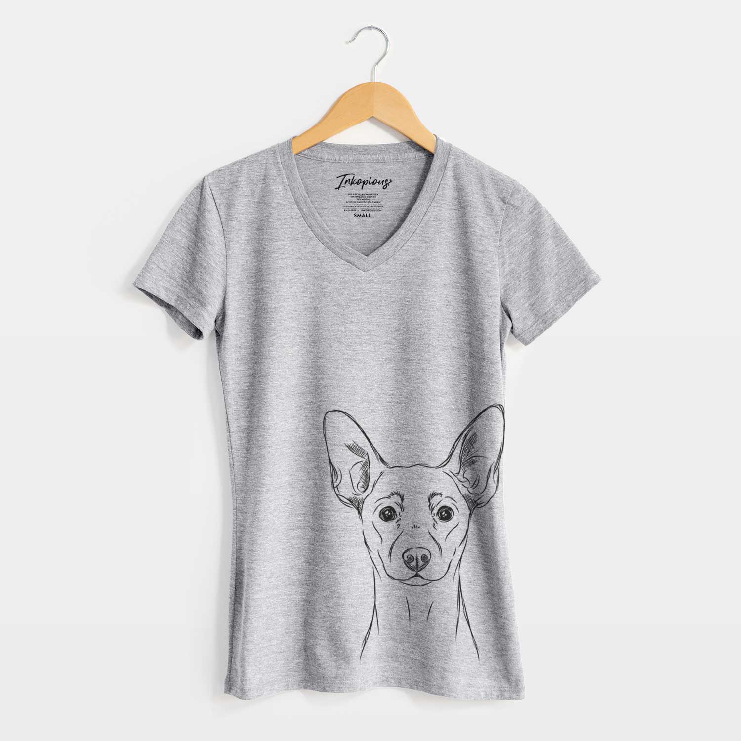 Bare Chillie the Mini Pinscher - Women's V-neck Shirt