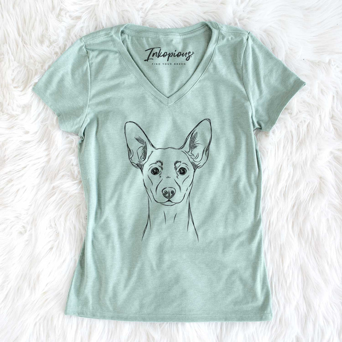 Bare Chillie the Mini Pinscher - Women&#39;s V-neck Shirt