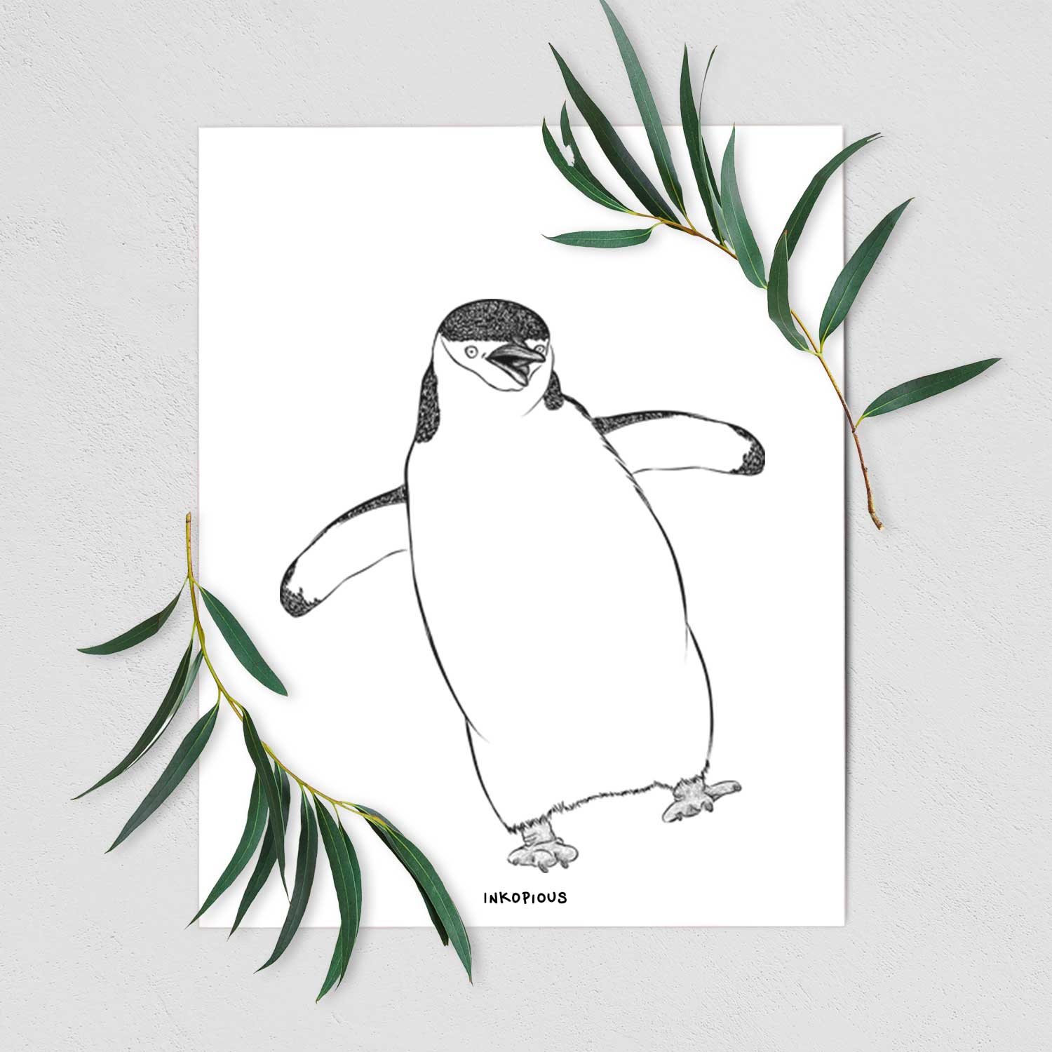 Chive the Chinstrap Penguin Art Print