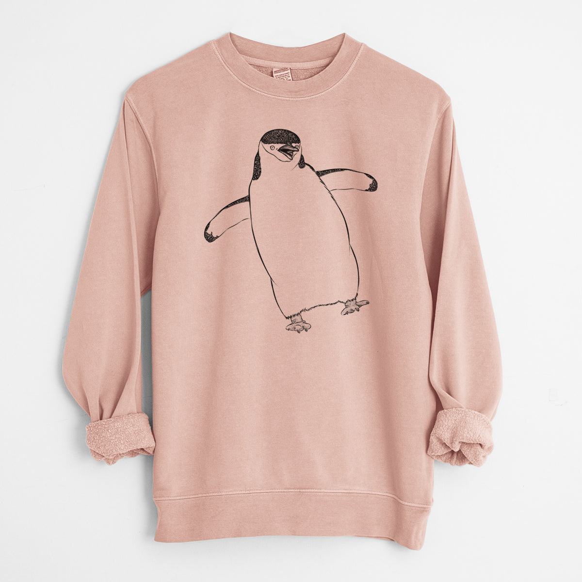 Bare Chive the Chinstrap Penguin - Unisex Pigment Dyed Crew Sweatshirt