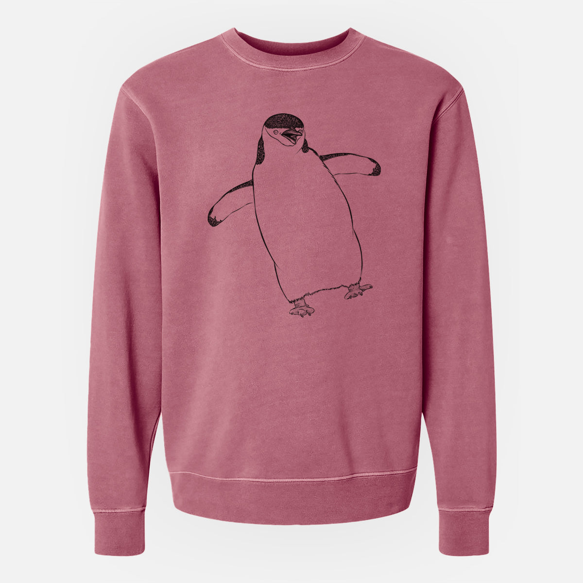 Bare Chive the Chinstrap Penguin - Unisex Pigment Dyed Crew Sweatshirt