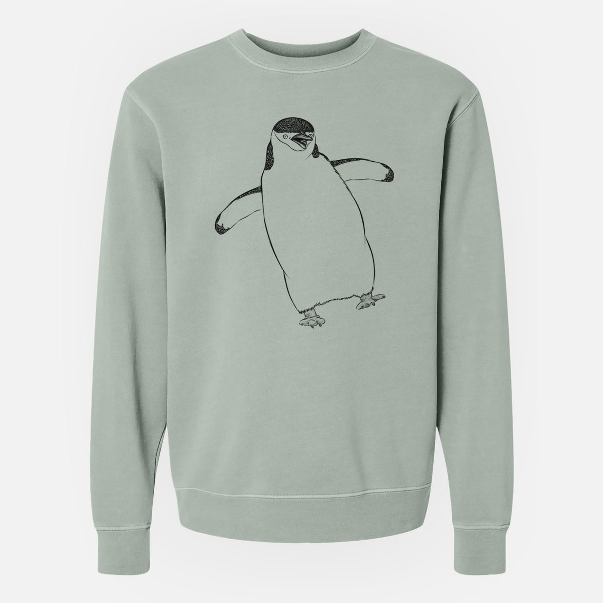 Bare Chive the Chinstrap Penguin - Unisex Pigment Dyed Crew Sweatshirt