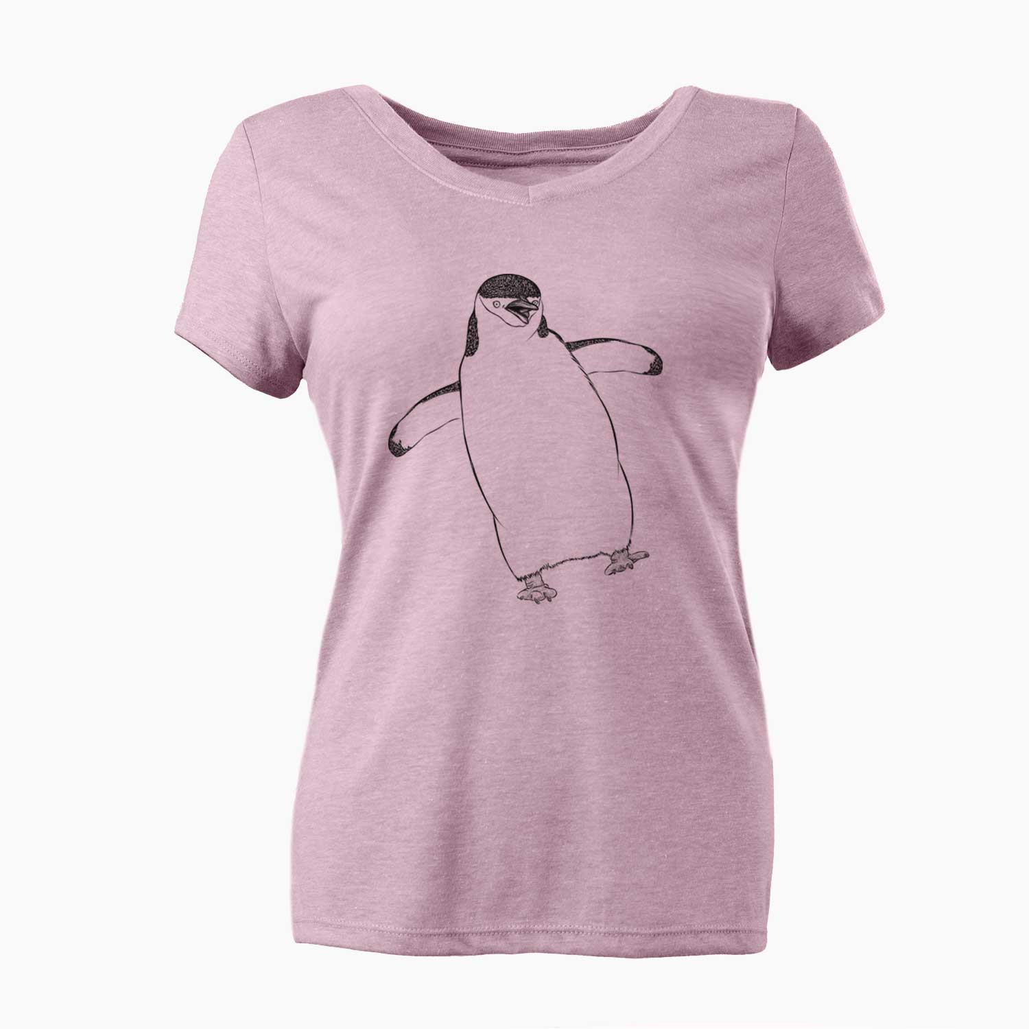 Bare Chive the Chinstrap Penguin - Women's V-neck Shirt