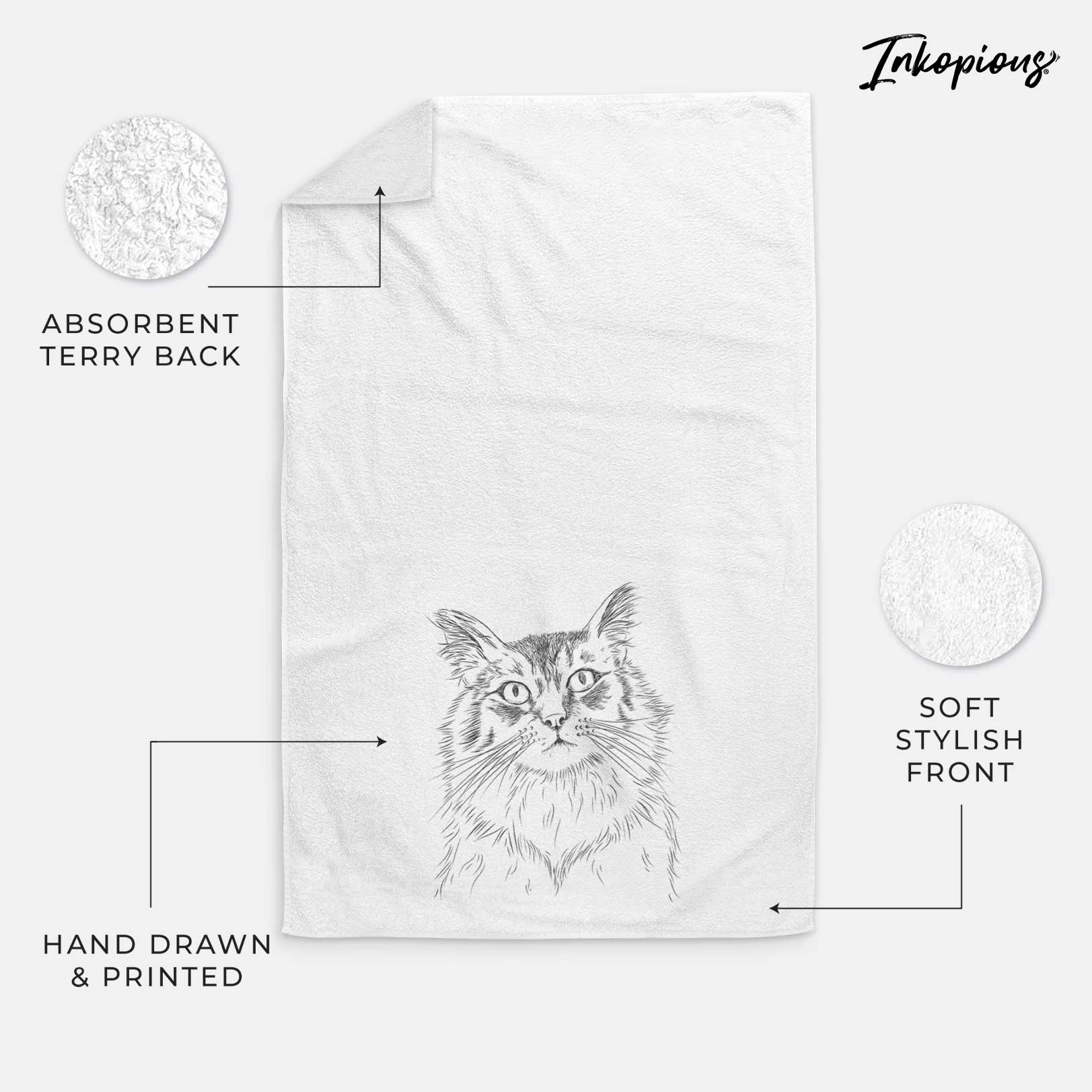 Chloe the Tabby Cat Decorative Hand Towel