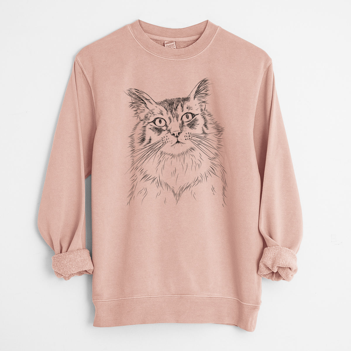 Bare Chloe the Tabby Cat - Unisex Pigment Dyed Crew Sweatshirt