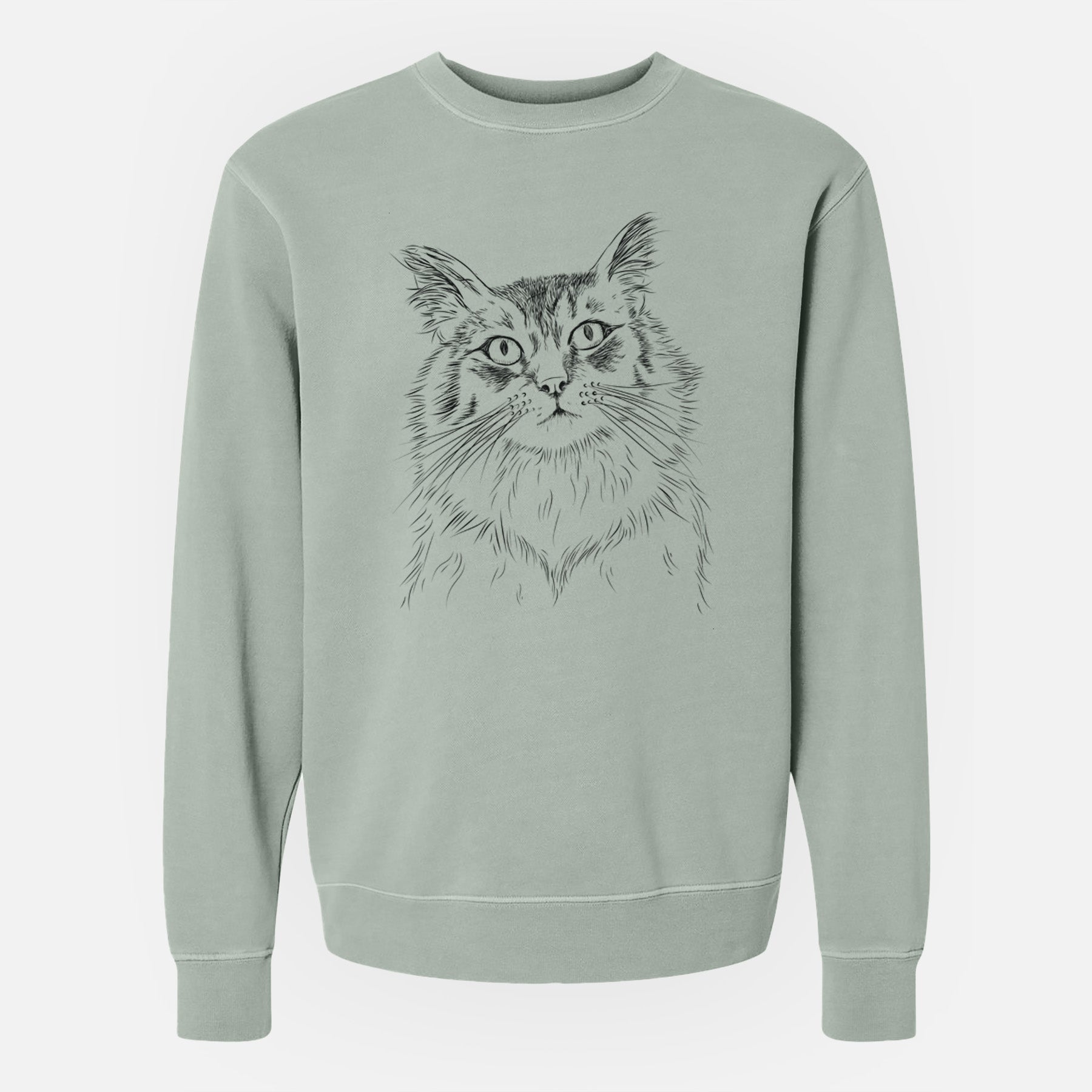 Bare Chloe the Tabby Cat - Unisex Pigment Dyed Crew Sweatshirt