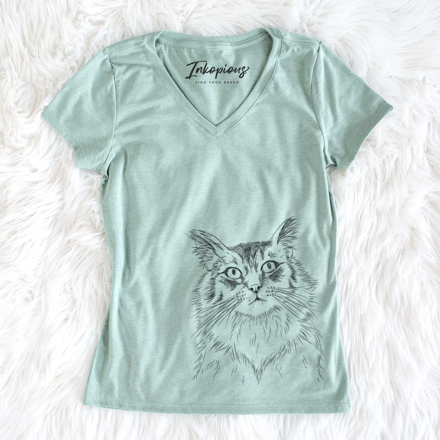 Bare Chloe the Tabby Cat - Women's V-neck Shirt