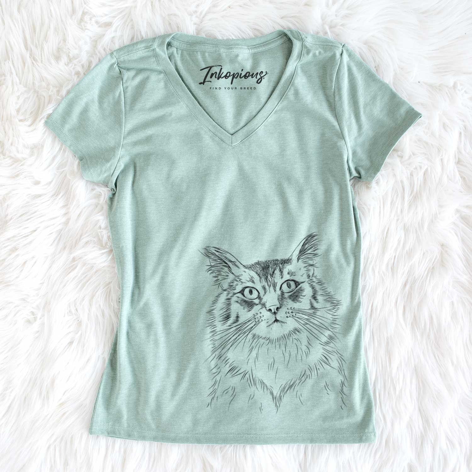 Bare Chloe the Tabby Cat - Women's V-neck Shirt