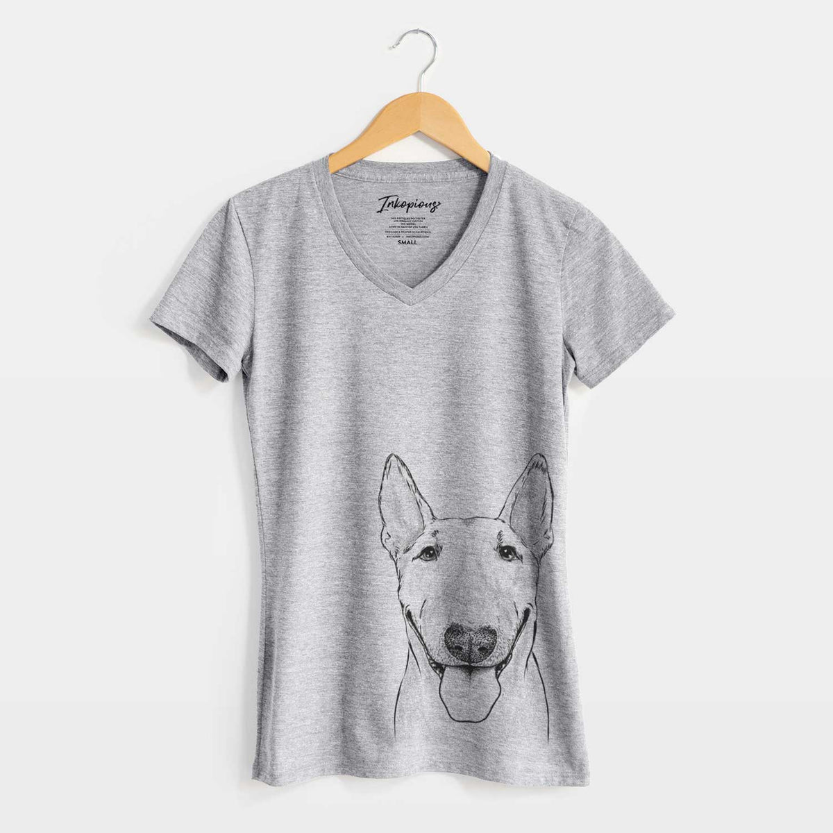 Bare Chloe the Bull Terrier - Women's V-neck Shirt