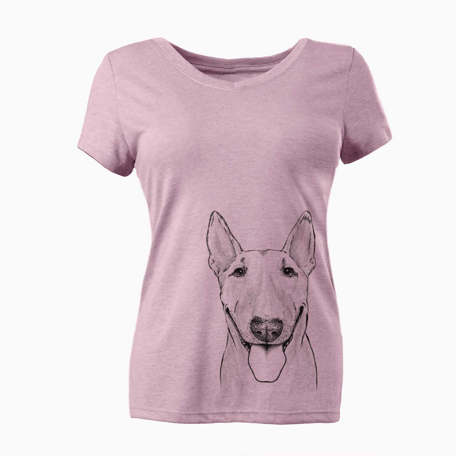 Bare Chloe the Bull Terrier - Women's V-neck Shirt