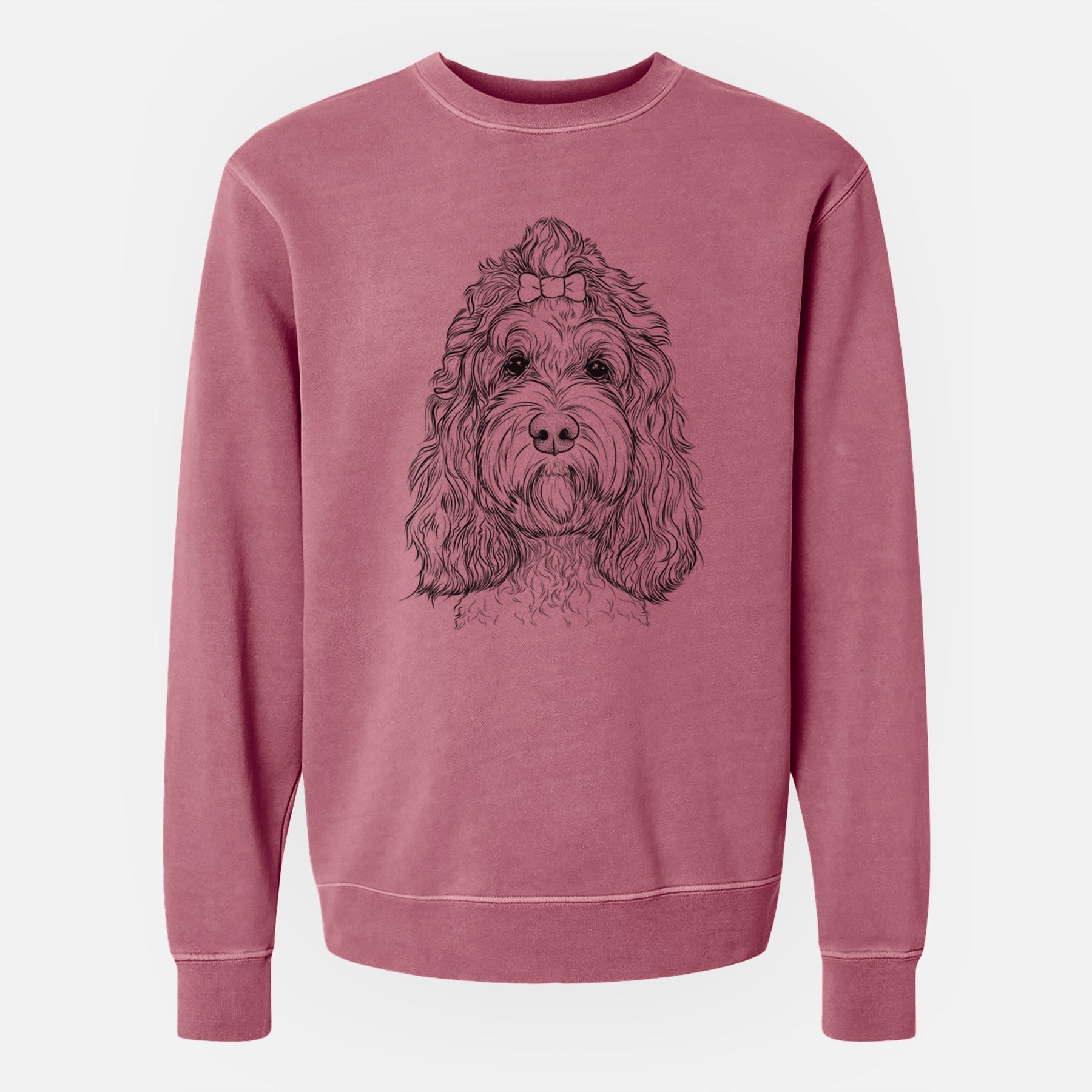 Bare Chloe the Cockapoo - Unisex Pigment Dyed Crew Sweatshirt