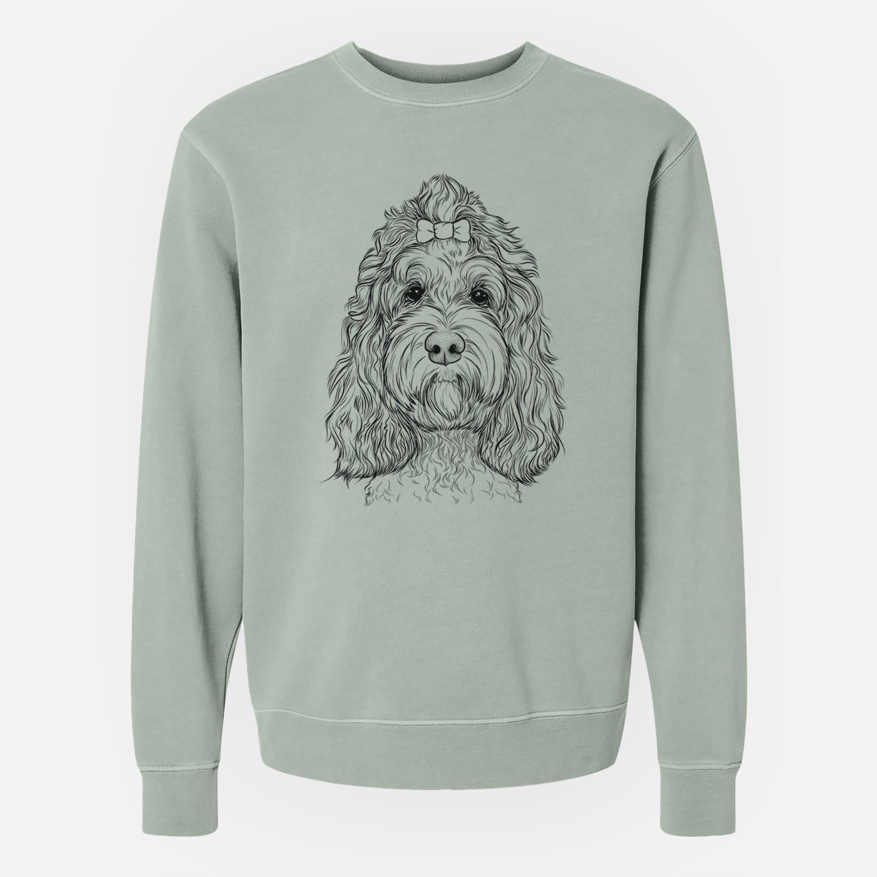 Bare Chloe the Cockapoo - Unisex Pigment Dyed Crew Sweatshirt