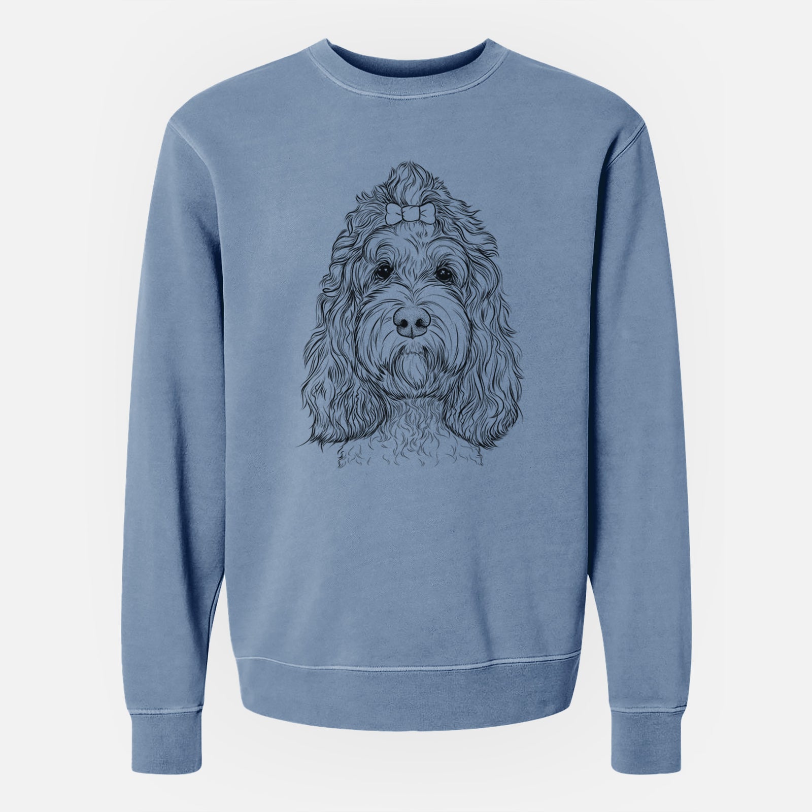 Bare Chloe the Cockapoo - Unisex Pigment Dyed Crew Sweatshirt