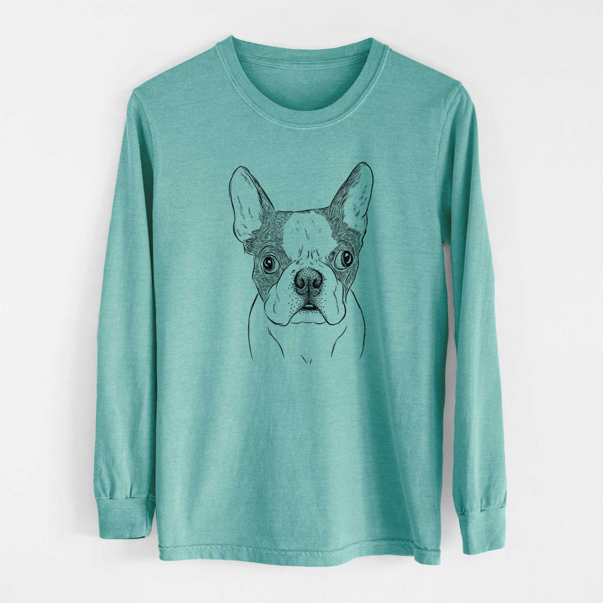 Bare Chocolate Chip the Boston Terrier - Heavyweight 100% Cotton Long Sleeve