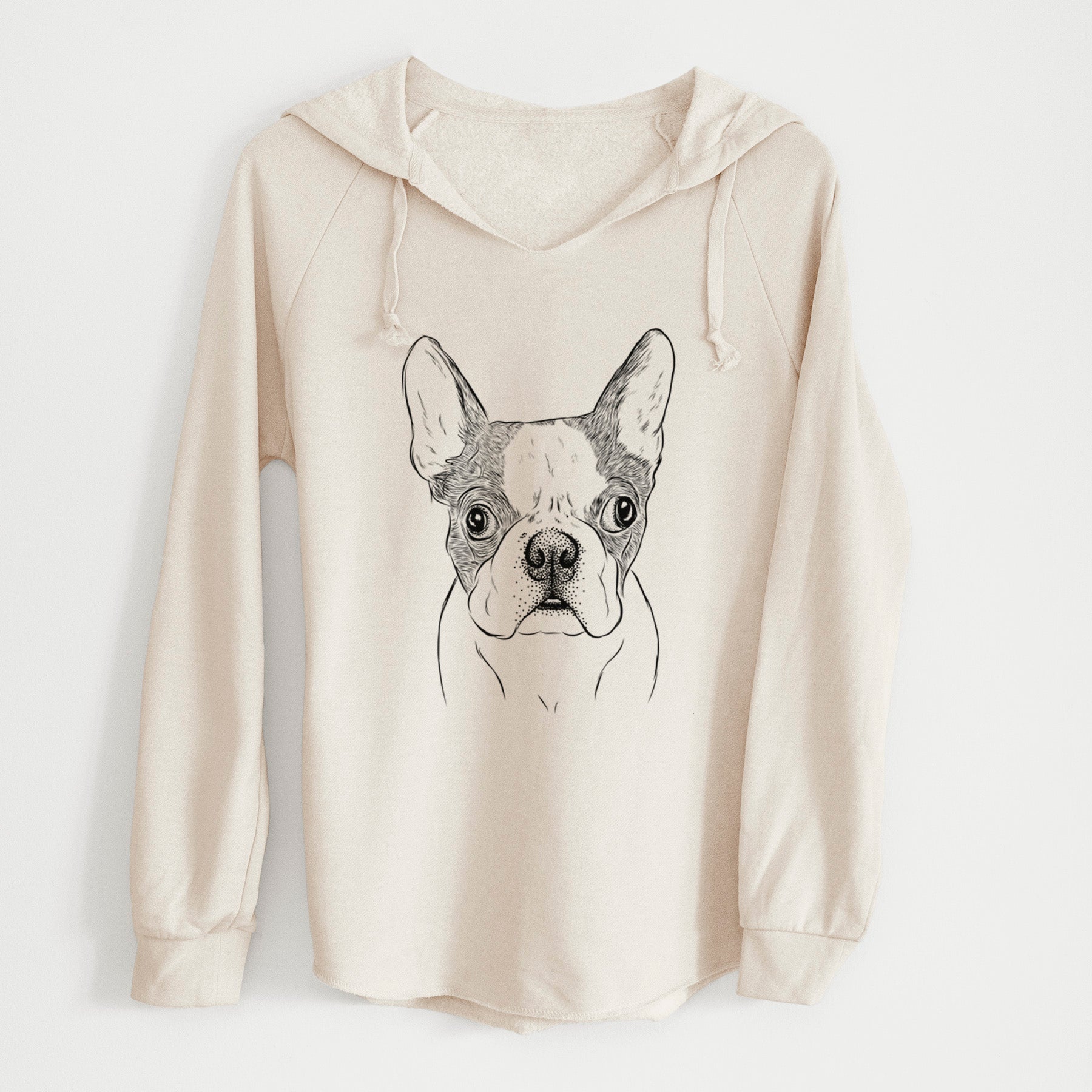 Bare Chocolate Chip the Boston Terrier - Cali Wave Hooded Sweatshirt