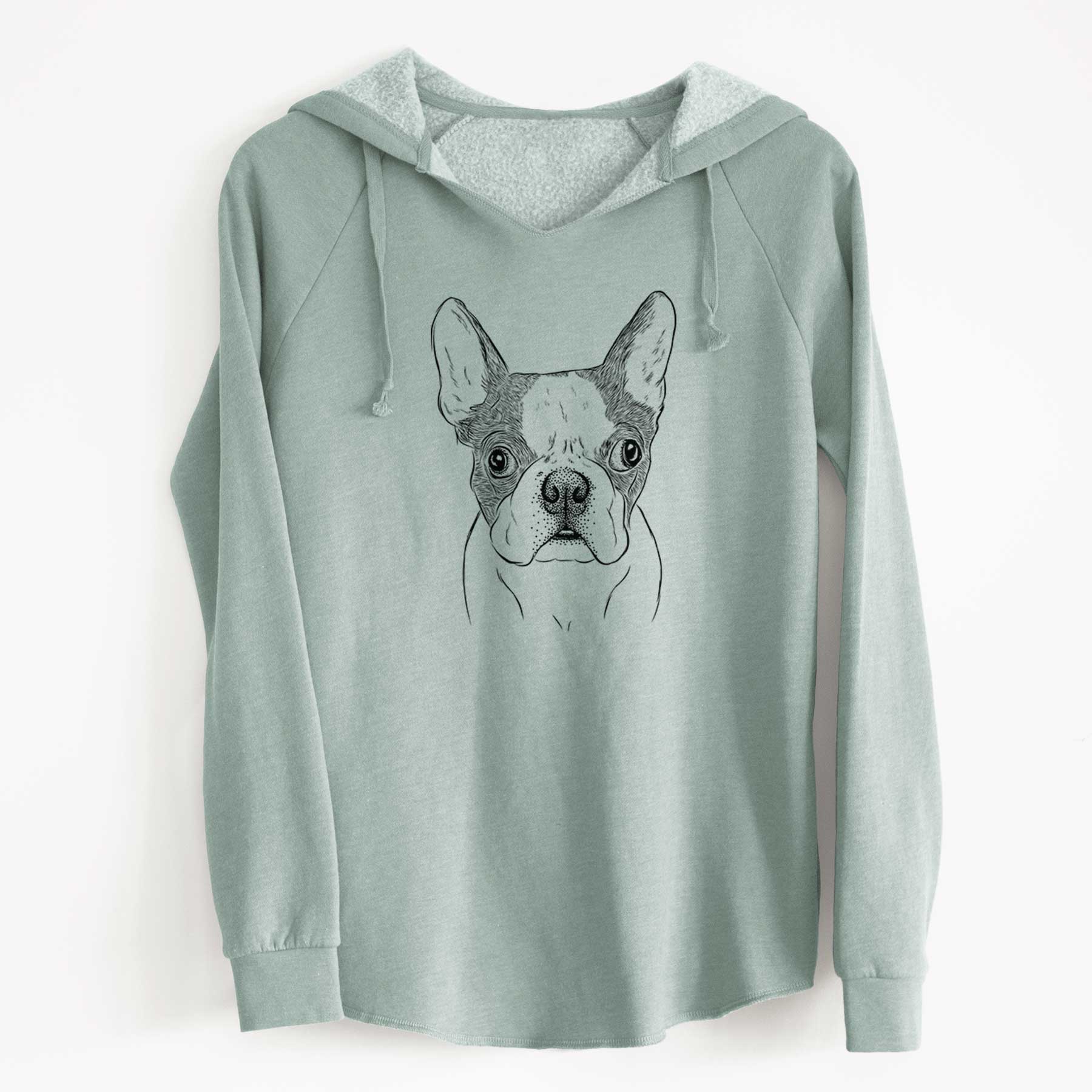 Bare Chocolate Chip the Boston Terrier - Cali Wave Hooded Sweatshirt