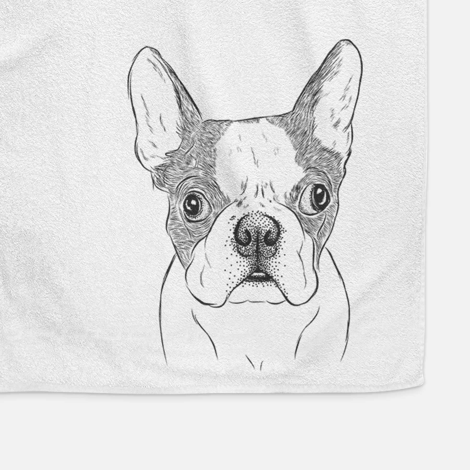 Chocolate Chip the Boston Terrier Decorative Hand Towel