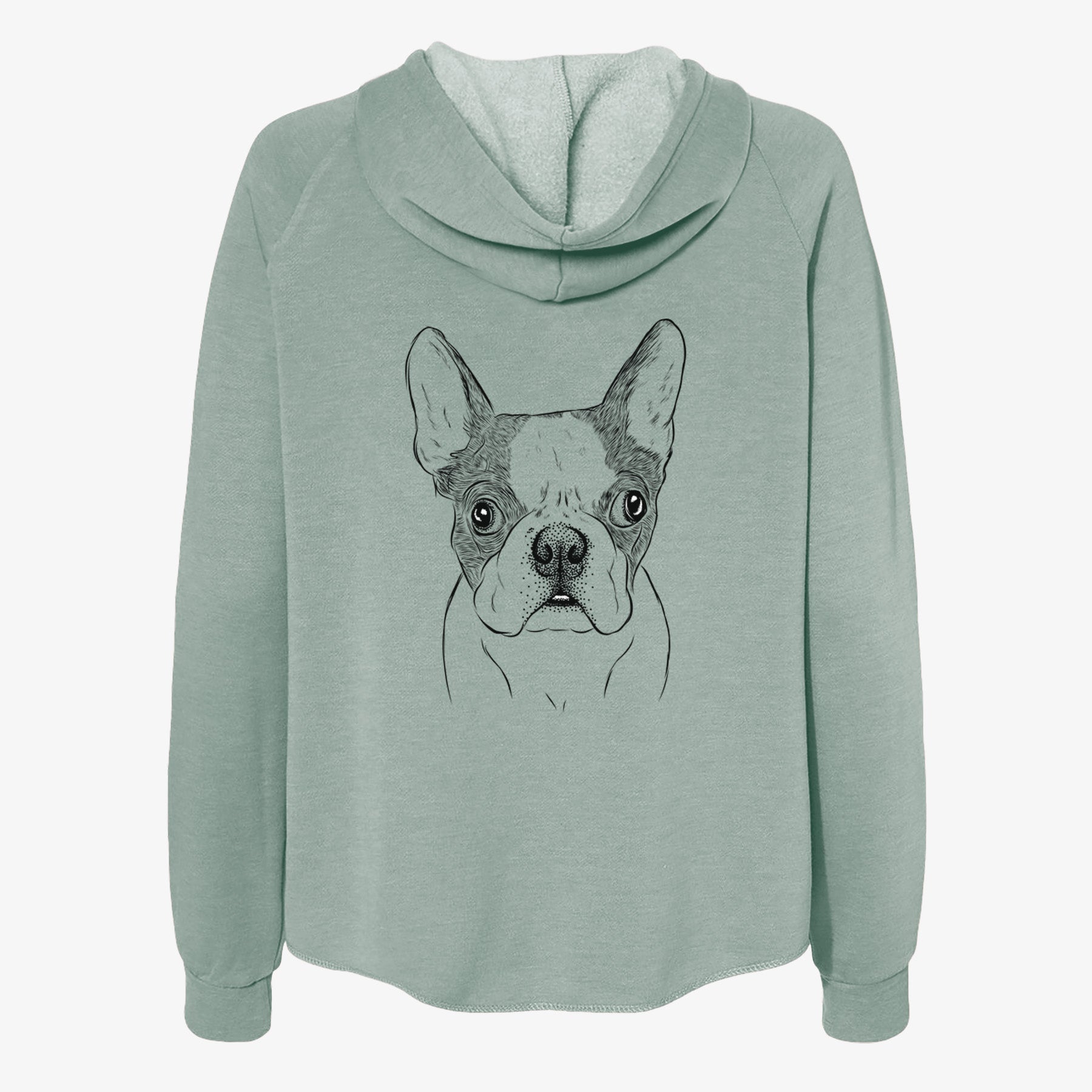 Chocolate Chip the Boston Terrier - Women's Cali Wave Zip-Up Sweatshirt