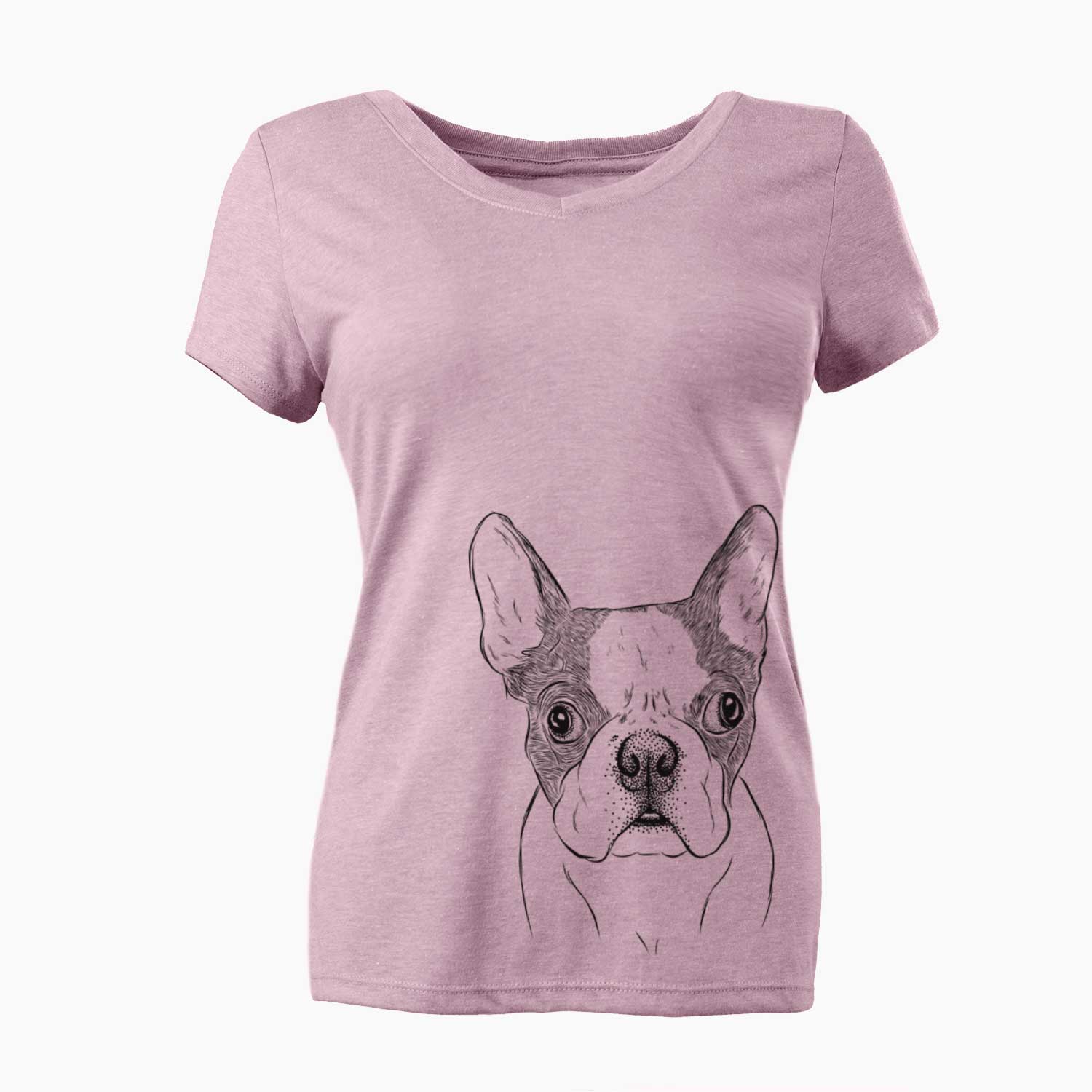 Bare Chocolate Chip the Boston Terrier - Women's V-neck Shirt