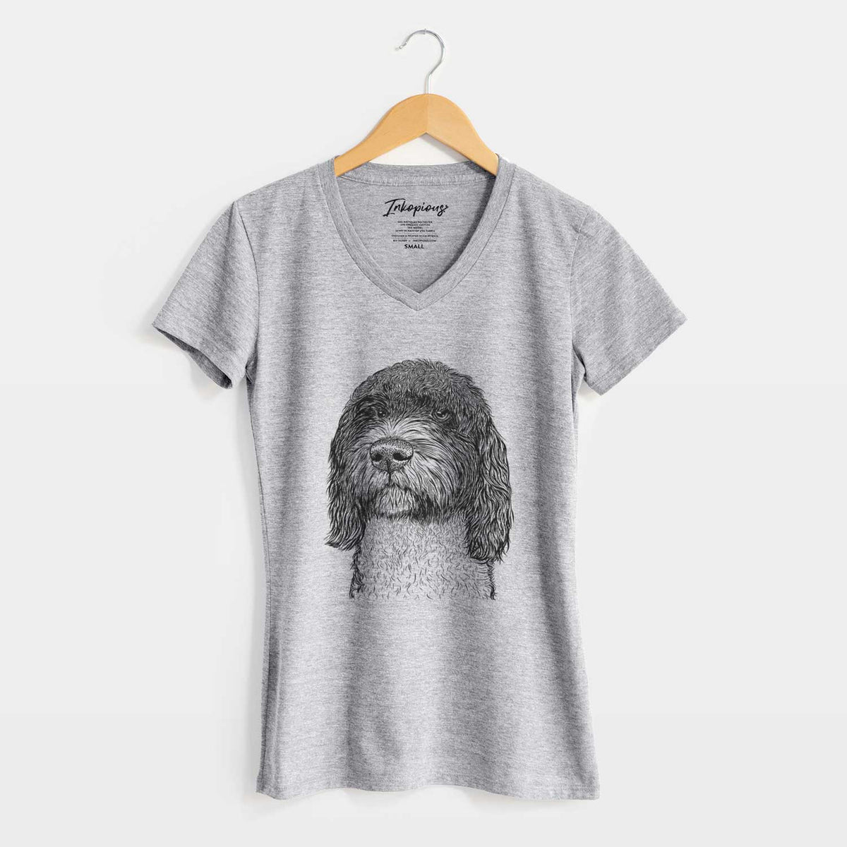 Bare Chris the Portuguese Water Dog - Women's V-neck Shirt