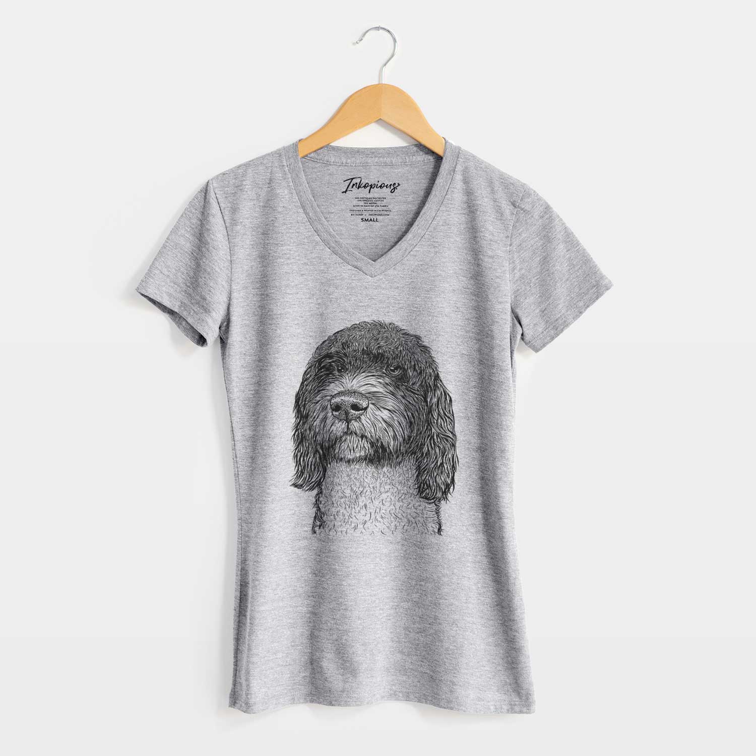 Bare Chris the Portuguese Water Dog - Women's V-neck Shirt