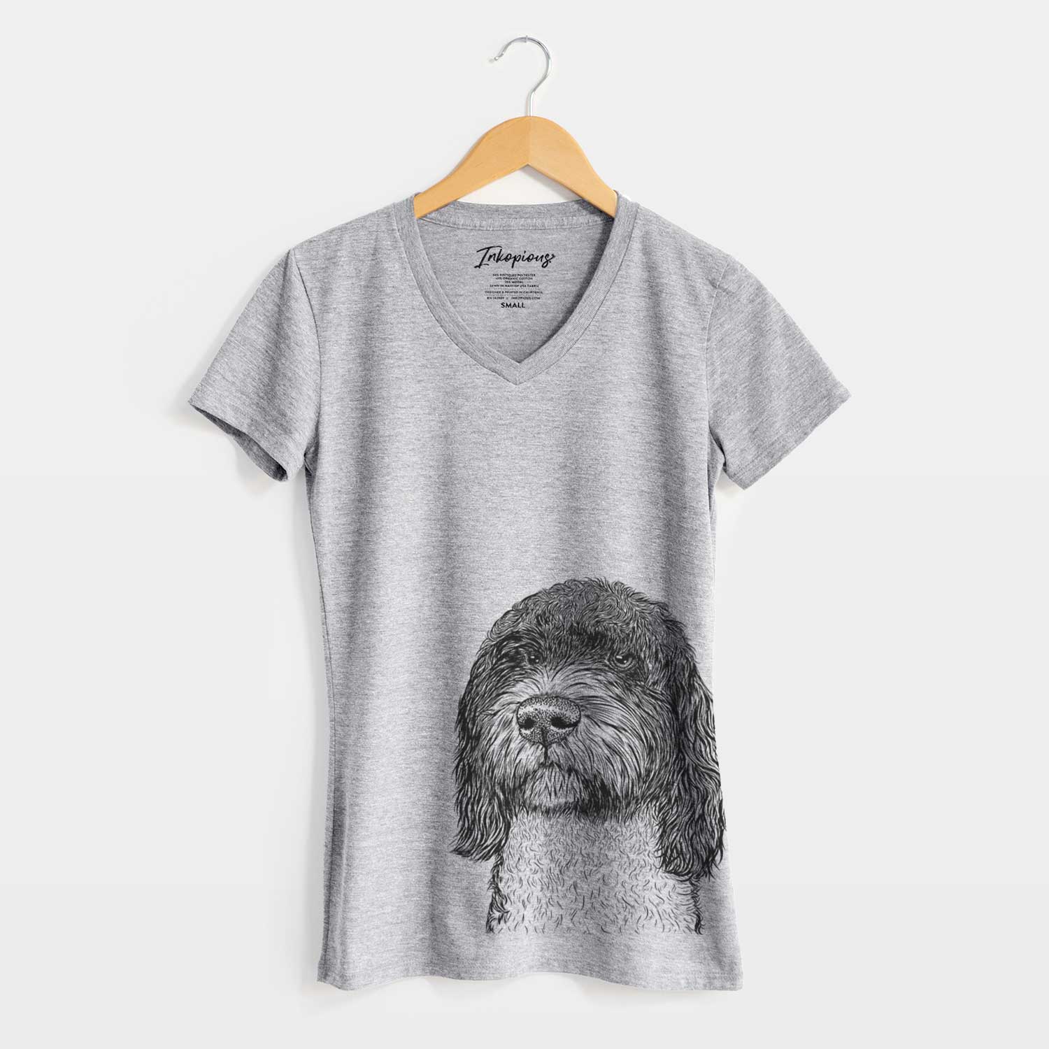 Bare Chris the Portuguese Water Dog - Women's V-neck Shirt