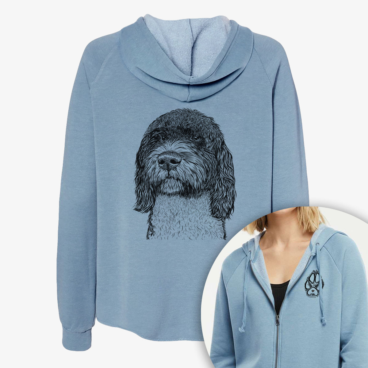 Chris the Portuguese Water Dog - Women&#39;s Cali Wave Zip-Up Sweatshirt