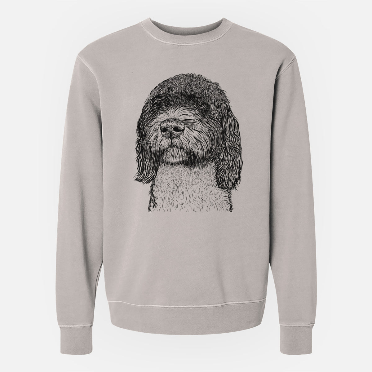 Bare Chris the Portuguese Water Dog - Unisex Pigment Dyed Crew Sweatshirt