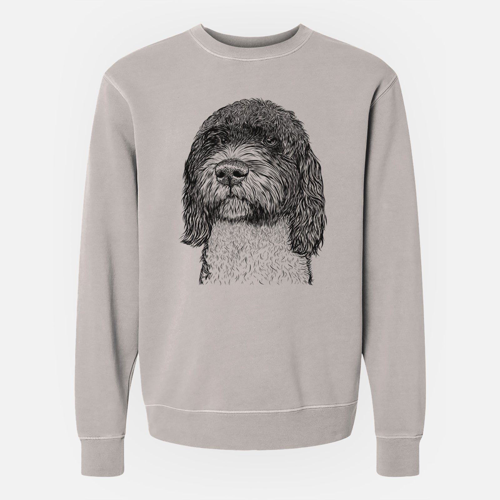 Bare Chris the Portuguese Water Dog - Unisex Pigment Dyed Crew Sweatshirt