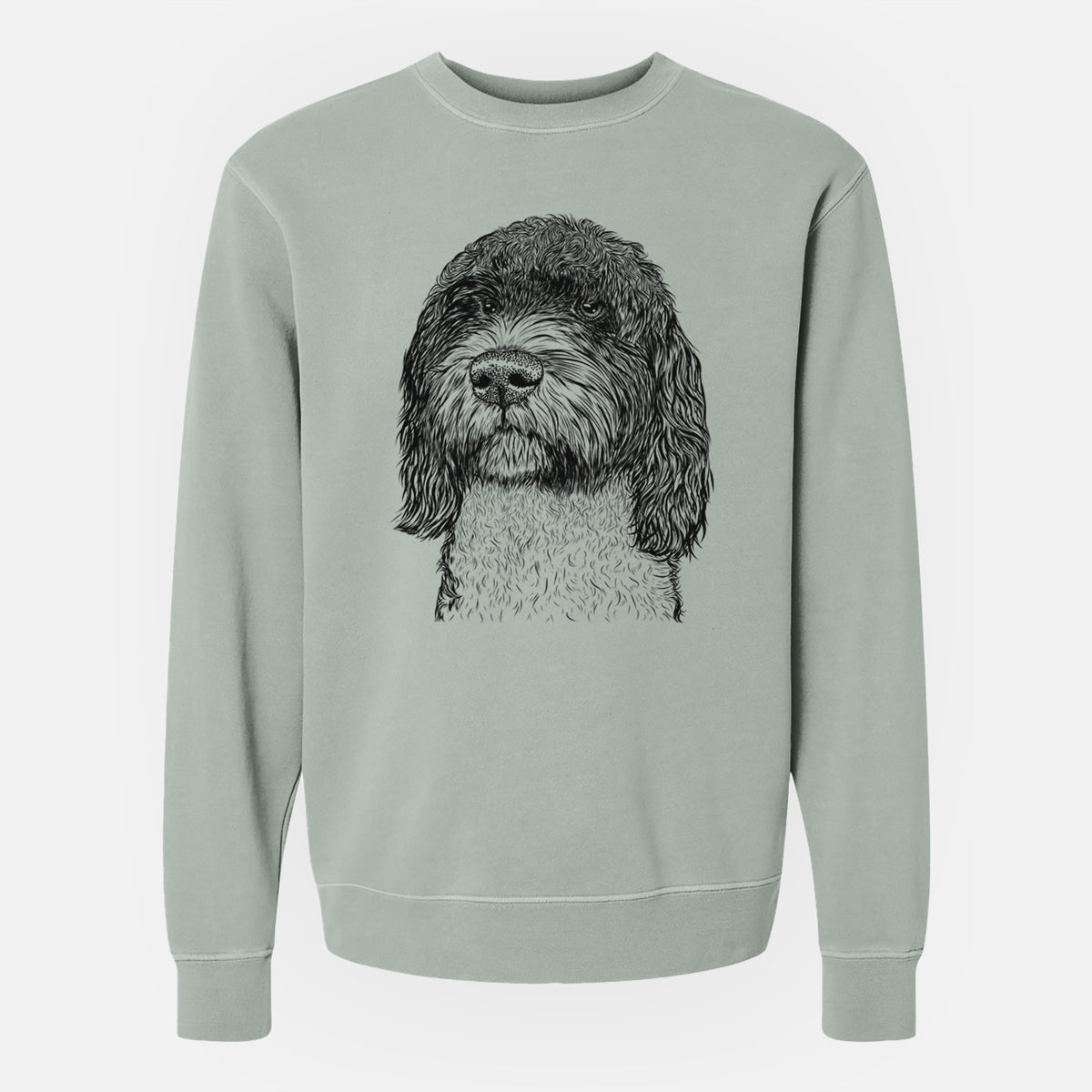 Bare Chris the Portuguese Water Dog - Unisex Pigment Dyed Crew Sweatshirt