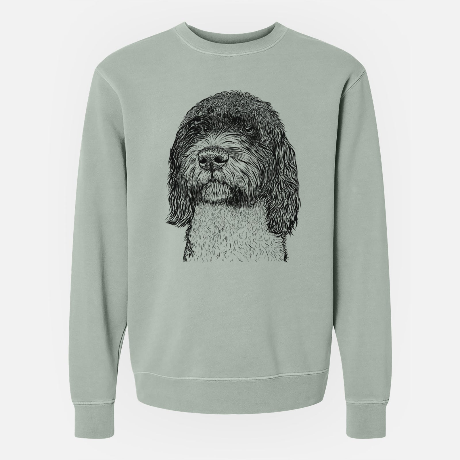 Bare Chris the Portuguese Water Dog - Unisex Pigment Dyed Crew Sweatshirt