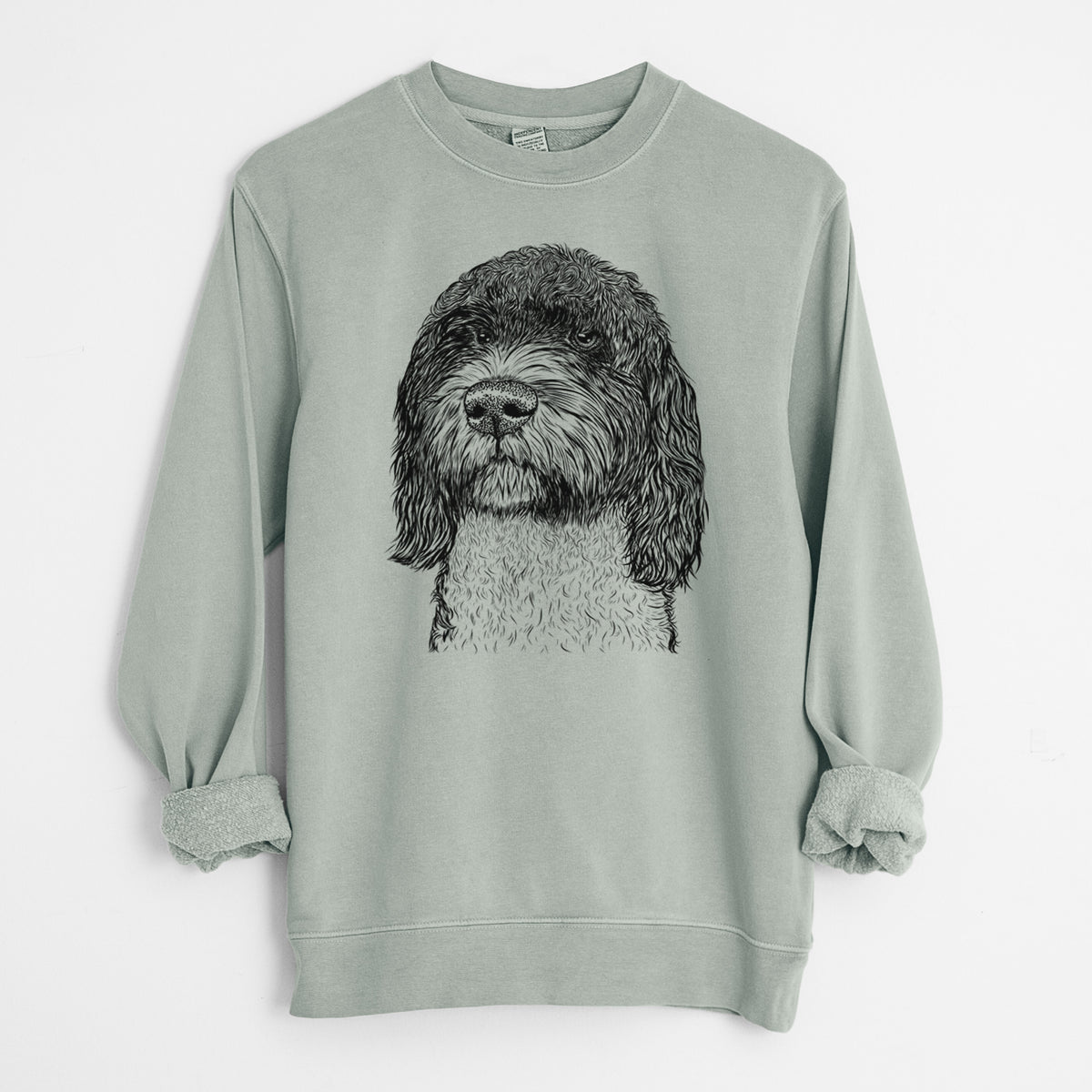 Bare Chris the Portuguese Water Dog - Unisex Pigment Dyed Crew Sweatshirt
