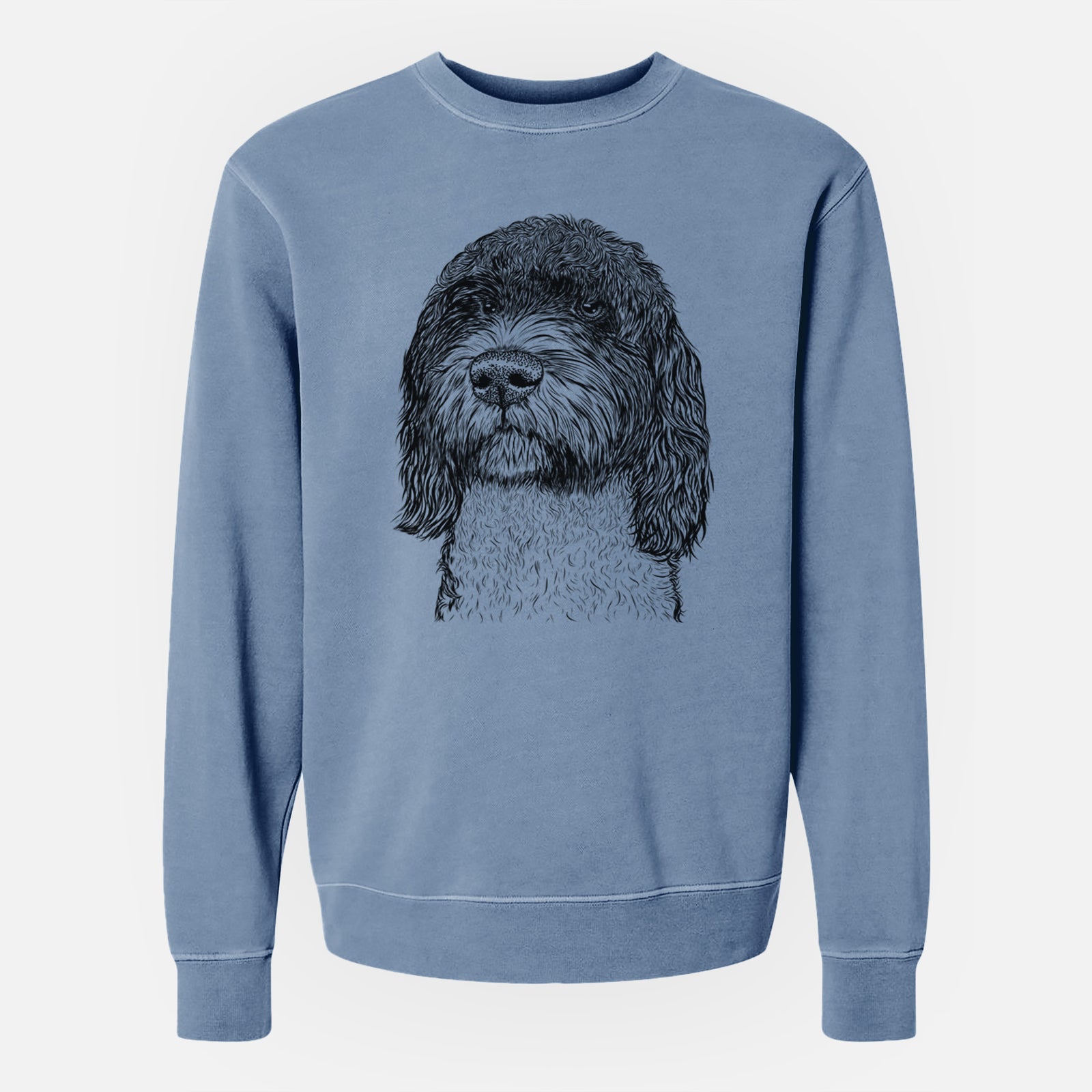 Bare Chris the Portuguese Water Dog - Unisex Pigment Dyed Crew Sweatshirt