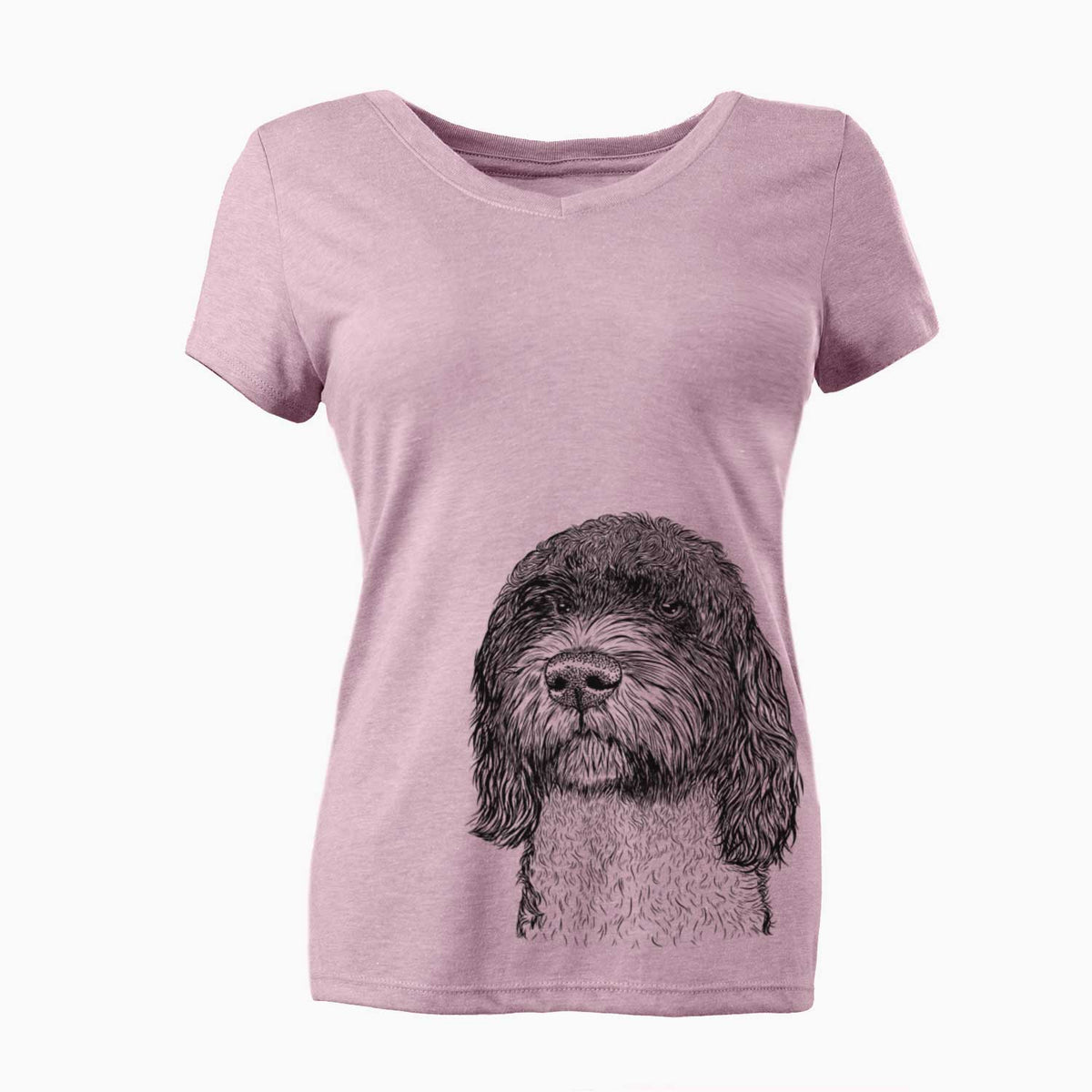 Bare Chris the Portuguese Water Dog - Women's V-neck Shirt