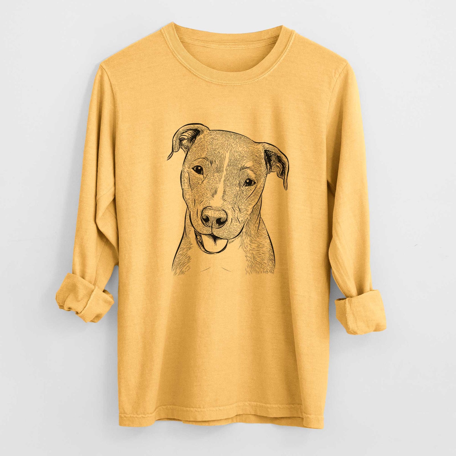 Bare Claiborne the American Staffordshire Terrier - Heavyweight 100% Cotton Long Sleeve
