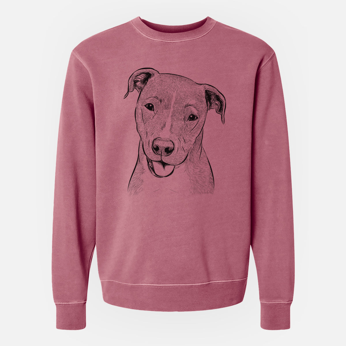 Bare Claiborne the American Staffordshire Terrier - Unisex Pigment Dyed Crew Sweatshirt