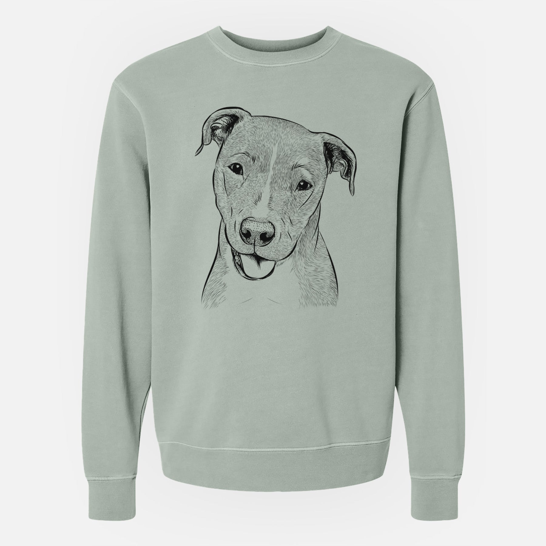 Bare Claiborne the American Staffordshire Terrier - Unisex Pigment Dyed Crew Sweatshirt