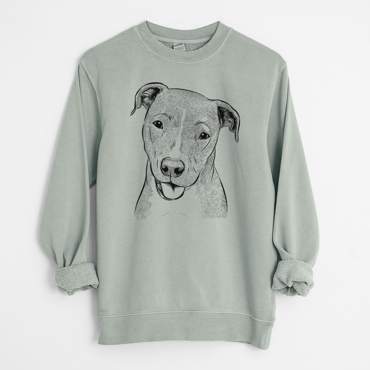 Bare Claiborne the American Staffordshire Terrier - Unisex Pigment Dyed Crew Sweatshirt
