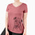 Bare Claiborne the American Staffordshire Terrier - Women's V-neck Shirt