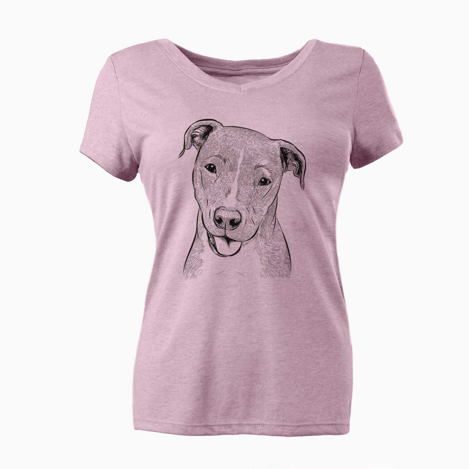 Bare Claiborne the American Staffordshire Terrier - Women's V-neck Shirt