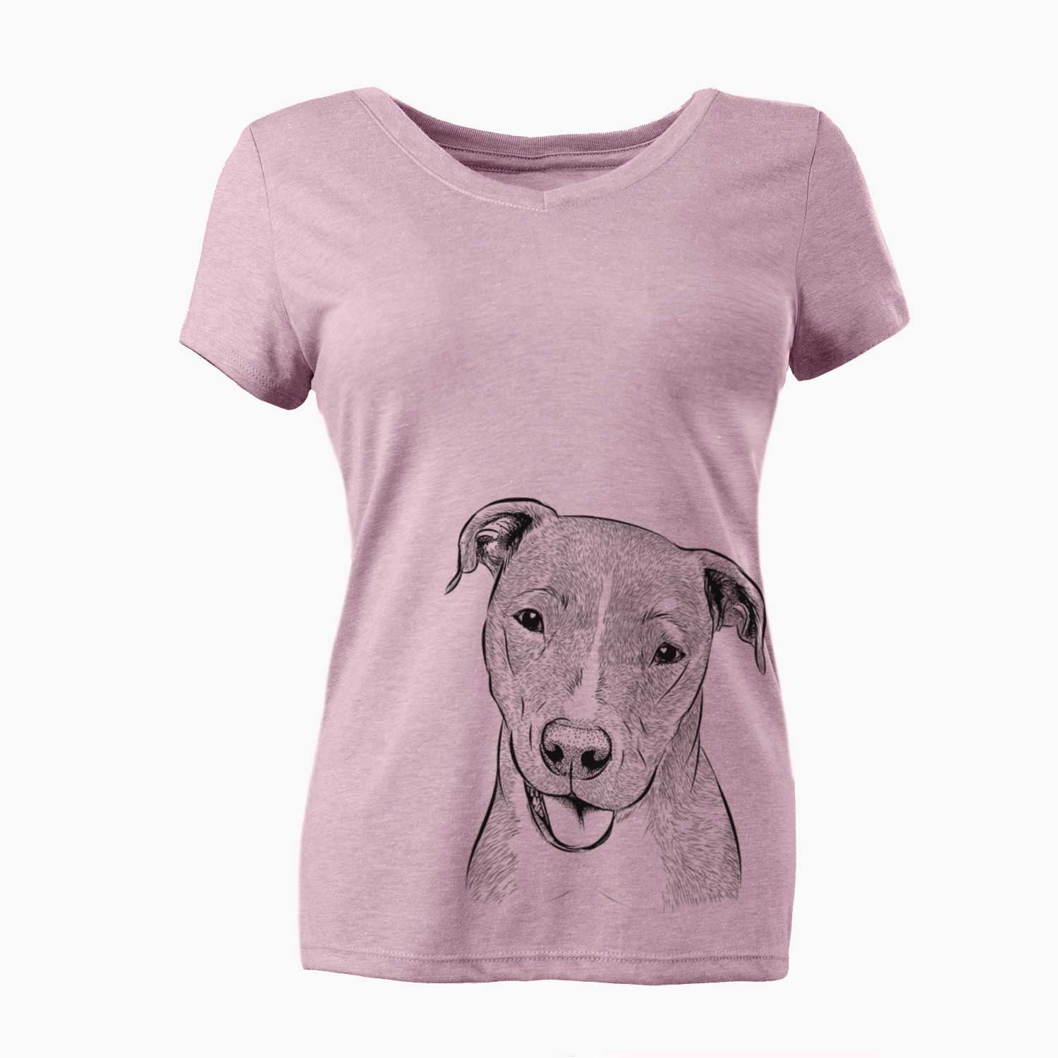 Bare Claiborne the American Staffordshire Terrier - Women's V-neck Shirt