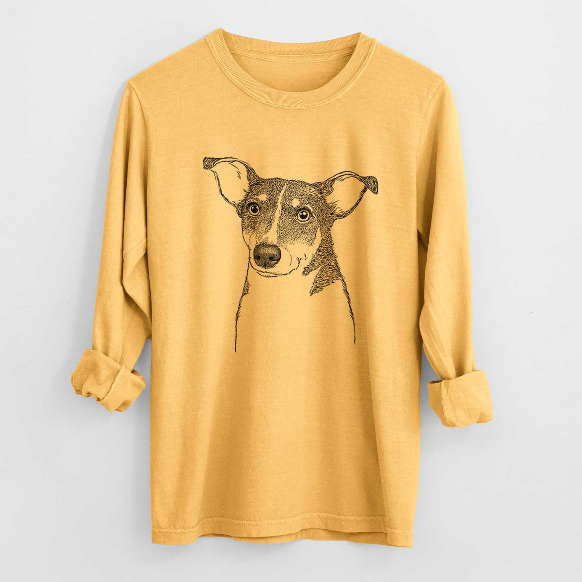 Bare Cleo the Terrier Mix - Heavyweight 100% Cotton Long Sleeve