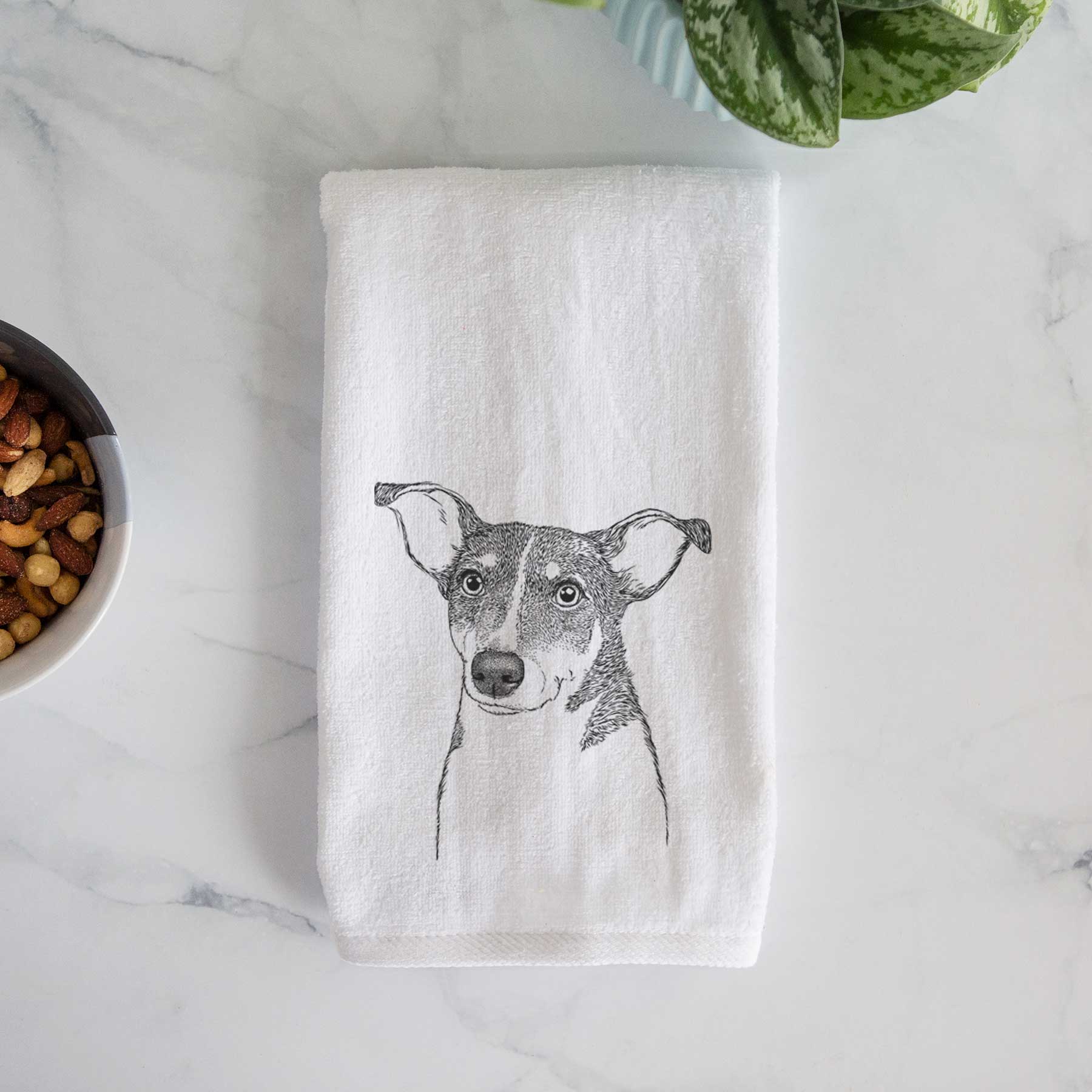 Cleo the Terrier Mix Decorative Hand Towel